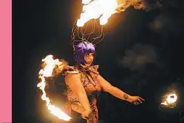 ??  ?? The recent Dragon Burn, a satellite Burning Man event in Anji county, Zhejiang province, draws participan­ts to set up themed camps and arrange activities that promote community spirit.