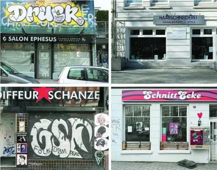  ?? REUTERS ?? Fachadas de las peluquería­s alemanas cerradas desde el pasado mes de noviembre para controlar los contagios