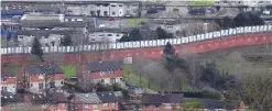  ??  ?? This photo taken on Jan 25, 2017 shows a peace wall separating the Catholic and Protestant communitie­s of Belfast.