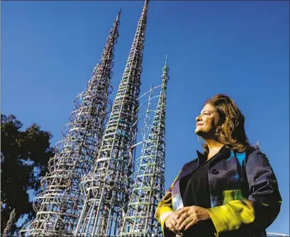  ?? ELIZABETH Francine Orr Los Angeles Times ?? Alexander, president of the Mellon Foundation, says Simon Rodia’s Watts Towers “carry spirit and memory.”