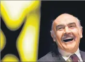  ?? REUTERS ?? Sean Connery laughs as he listens to a speech at a Scottish National Party rally in Edinburgh on April 26