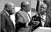  ?? JAIME SELF/TNS ?? Allies are promoting U.S. Rep. Jim Clyburn, center, as the next speaker of the House of Representa­tives.