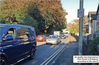  ?? ?? Air quality has improved on Park Street in Bridgend, according to the council