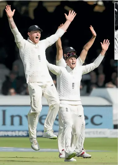  ?? GETTY IMAGES ?? Ben Stokes, left, is happy to play the loyal lieutenant to England captain Joe Root, right.