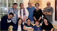  ??  ?? THE FAMILY GENERATION of Castillos and Silvas: Tricia Silva, MCE, Larrie Silva, Lydia Castillo, Leda Silva Zaragoza, Celine Silva and Kiko Rosario, Noel Silva, Minnie Northcott and Ed Zaragoza during a family reunion at San Lorenzo, Makati.