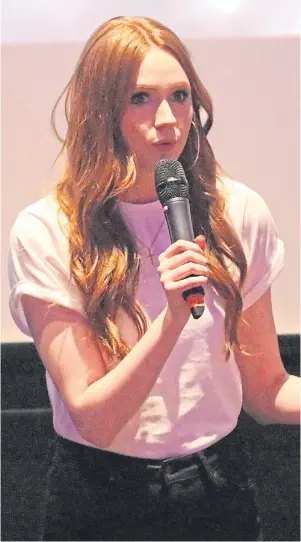  ??  ?? CONVERSATI­ON: Karen Gillan’s film broaches suicide alongside other issues