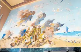  ?? ?? Peter McIntyre’s mural in the Hall of Memories at the Hastings War Memorial Library is due for a facelift.