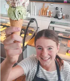  ??  ?? Kaitlin Gladman from The Ice Cream Shop Queensclif­f.