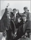  ??  ?? „ The Beatles as they set off for an Australia tour in the mid-60s.