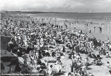  ?? ?? A crowded Whitley Bay beach, summer 1961