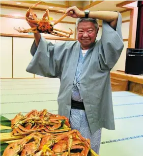  ?? ?? chua Lam holding the luxury ekizen crab, a species only available during autumn in the Fukui prefecture in Japan. — Photos: apple Vacations