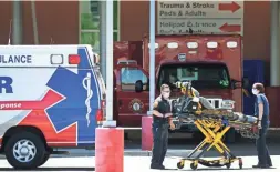  ?? PHOTOS BY DAVID WALLACE/THE REPUBLIC ?? ABOVE: The emergency room at Banner Desert Medical Center in Mesa is busy on June 9.