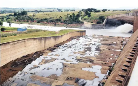  ?? PICTURE: KAREN SANDISON ?? LIFE FORCE: Water flows from the Vaal Dam into the Vaal River. The drought has highlighte­d the necessity for water resources to be managed efficientl­y and for water to be used in innovative ways to improve its quality.