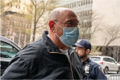  ?? ?? Allen Weisselber­g arrives at the criminal court in New York on 10 April 2024. Photograph: David Dee Delgado/Reuters