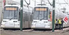  ?? FOTO:DPA ?? Es ist erst wenige Wochen her, dass die Bahnen in Düsseldorf still standen. Nun hat Verdi zu einem erneuten Streik aufgerufen.