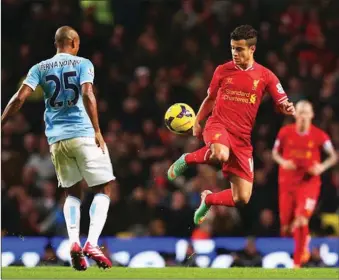  ??  ?? Philippe Coutinho (with the ball) will be pivotal for Liverpool against Fernandiho and Man City