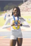  ?? Eric Taylor / 1st String ?? Tierra Robinson-Jones is the first Northern California girl to win the 200 and 400 at the same state track meet.