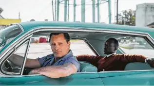  ??  ?? Viggo Mortensen, left, and Mahershala Ali are nominated for their performanc­es in “Green Book.” The film is up for best motion picture, musical or comedy. The Golden Globes air at 7 p.m. Sunday on NBC (Channel 2). Patti Perret