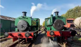  ?? ANDREW PLUMMER ?? Barclay 0-4-0STs Sir Thomas Royden (2088/1940) and (1931/28) on their final day of steaming at Cottesmore on October 16.