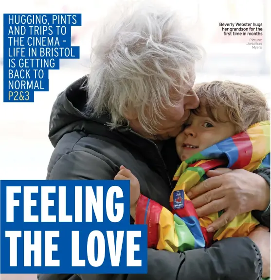  ?? Picture: Jonathan Myers ?? Beverly Webster hugs her grandson for the first time in months