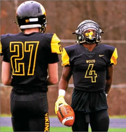  ?? BOB RAINES — DIGITAL FIRST MEDIA ?? Archbishop Wood running back Tahmir Barksdale shows disbelief when his touchdown run is called back for a penalty during Saturday’s game against Wyoming Valley West.