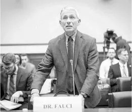  ?? PETE MAROVICH/THE NEW YORK TIMES ?? Dr. Anthony Fauci, director of the National Institute of Allergy and Infectious Diseases, prepares to testify on the coronaviru­s outbreak Wednesday.