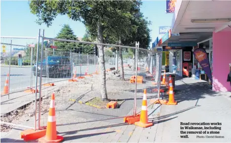  ?? Photo / David Haxton ?? Road revocation works in Waikanae, including the removal of a stone wall.
