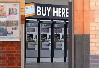  ?? ALAMY. ?? A bank of ticket machines at Leicester. The Rail Delivery Group has consistent­ly argued that single-leg ticketing should form the basis of a new pricing structure.