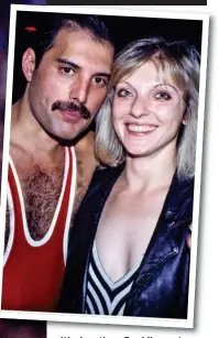  ?? ?? It’s showtime: Freddie on stage in 1986 and with his devoted former girlfriend Mary Austin