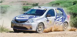  ??  ?? CHARGERS. Tjaart Conradie/ Carolyn Swan (Silverton Engineerin­g Toyota Etios) will have their sights set on championsh­ip points in Mpumalanga.