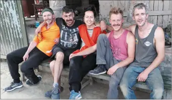  ??  ?? Seamus Coffey (Killarney), Jason Moore (West Limerick), Holly de Burgh (Killarney), Rory Dalton (West Limerick) and Tadgh Healy (Killarney), all of whom volunteere­d in Nepal for two weeks in December.