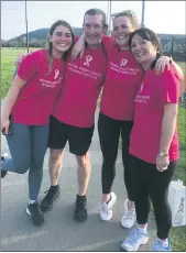  ??  ?? Barbara, Willie, Danielle and Roisin Cody pictured together after Willie ran 50km in aid of Breast Cancer Research.