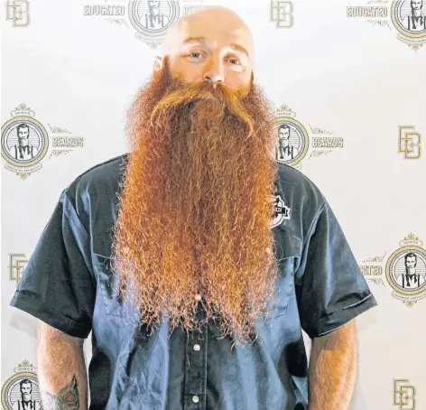  ?? SUBMITTED ?? Jonathan Kemp of Oyster Bed won three out of six categories at the first beard and moustache competitio­n on P.E.I.