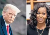  ?? GETTY ?? President Trump and former first lady Michelle Obama have at least one thing in common: topping their respective polls of “most admired.” It was Trump’s first solo No. 1 finish.