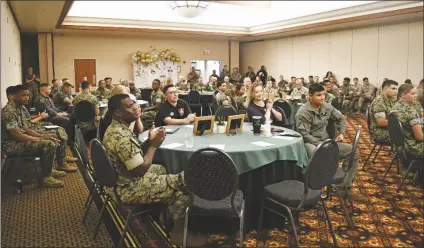  ?? PHOTOS BY JOSH BOOTZIN/YUMA SUN ?? Buy these photos at Yumasun.com
MARINES AND THEIR FAMILIES gather at the Sonoran Pueblo Events Center at Marine Corps Air Station Yuma for the Volunteer Recognitio­n Ceremony on Wednesday, April 24, 2024.