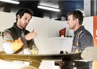  ??  ?? ‘And this is the semi-high- ive you’ll get when you come third.’ McLaren thinks of everything