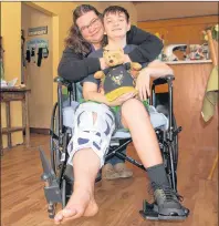 ?? JIM DAY/THE GUARDIAN ?? Rose-Lune Goulet believes her son, Kayson, suffered a broken femur in his school’s playground last week due to a strong shove from his long-time tormentor. Goulet is angered and frustrated with her son being an ongoing victim of bullying.
