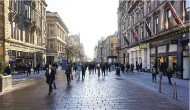  ??  ?? 0 Proposals could change the high street in Scotland including in Glasgow. Picture: Shuttersto­ck