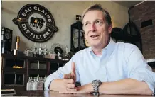  ?? JEFF MCINTOSH/ THE CANADIAN PRESS ?? David Farran, president of the Eau Claire Distillery and the Alberta Crafts Distillers Associatio­n, said he is ‘ thrilled’ with a new plan to help small operators.