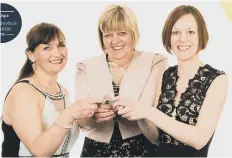  ??  ?? Non-Clinical Team of the Year success: Eastfield Clinic’s Iona McCutcheon, Gill Roebuck and Cassie Vasey