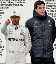  ?? GETTY IMAGES ?? Passionate: Hamilton and boss Wolff