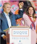  ?? AFP ?? Iván Duque ganó las elecciones presidenci­ales el 27 de mayo.