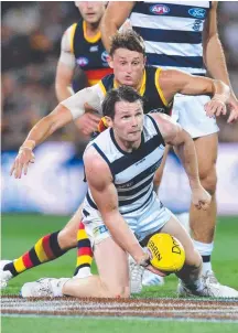  ?? Picture: AAP IMAGE ?? Patrick Dangerfiel­d in action against the Crows.