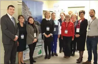  ??  ?? Minister Brendan Griffin; Head of Tourism Kerry County Council Joan McCarthy; Mary Rose Stafford and Feargus Dunne of IT Tralee with some of Mid-Kerry’s new Tourism Ambassador­s.