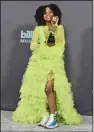  ?? ?? Mari Copeny poses in the press room with the BBMA Change Maker Award. (AP)