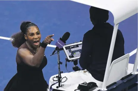  ?? USA Today ?? Serena Williams makes her point to umpire Carlos Ramos during her US Open final defeat to Naomi Osaka