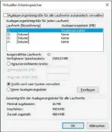  ??  ?? Bei Bedarf lässt sich der virtuelle Arbeitsspe­icher in seiner Größe anpassen oder sogar auf eine andere Platte verschiebe­n.