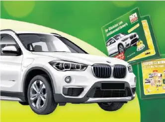  ??  ?? Neben einem BMW X1 gibt es unter anderem Tierfutter für ein Jahr zu gewinnen.