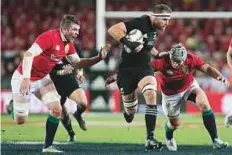  ?? AP ?? All Blacks captain Kieran Read makes break during the first Test between the British and Irish Lions and the All Blacks.