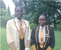  ?? ?? Westwood College headgirl Ntokozo Dube (left) and Junior president of Senate Gamuchirai Muzvondiwa